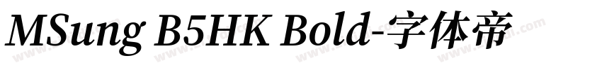 MSung B5HK Bold字体转换